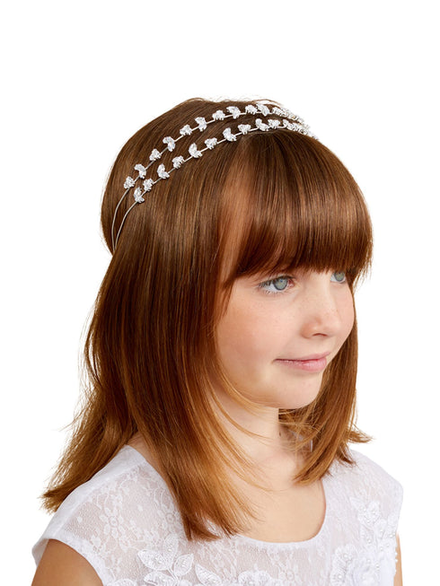 Tip Top Kids Girls Sparkle Rhinestone Special Occasion Communion Headband - SophiasStyle.com